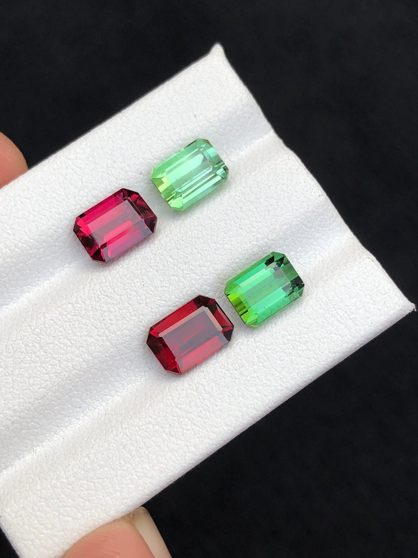 Green tourmaline and rhodolite garnet pair available natural 6.50 carats perfect for earrings