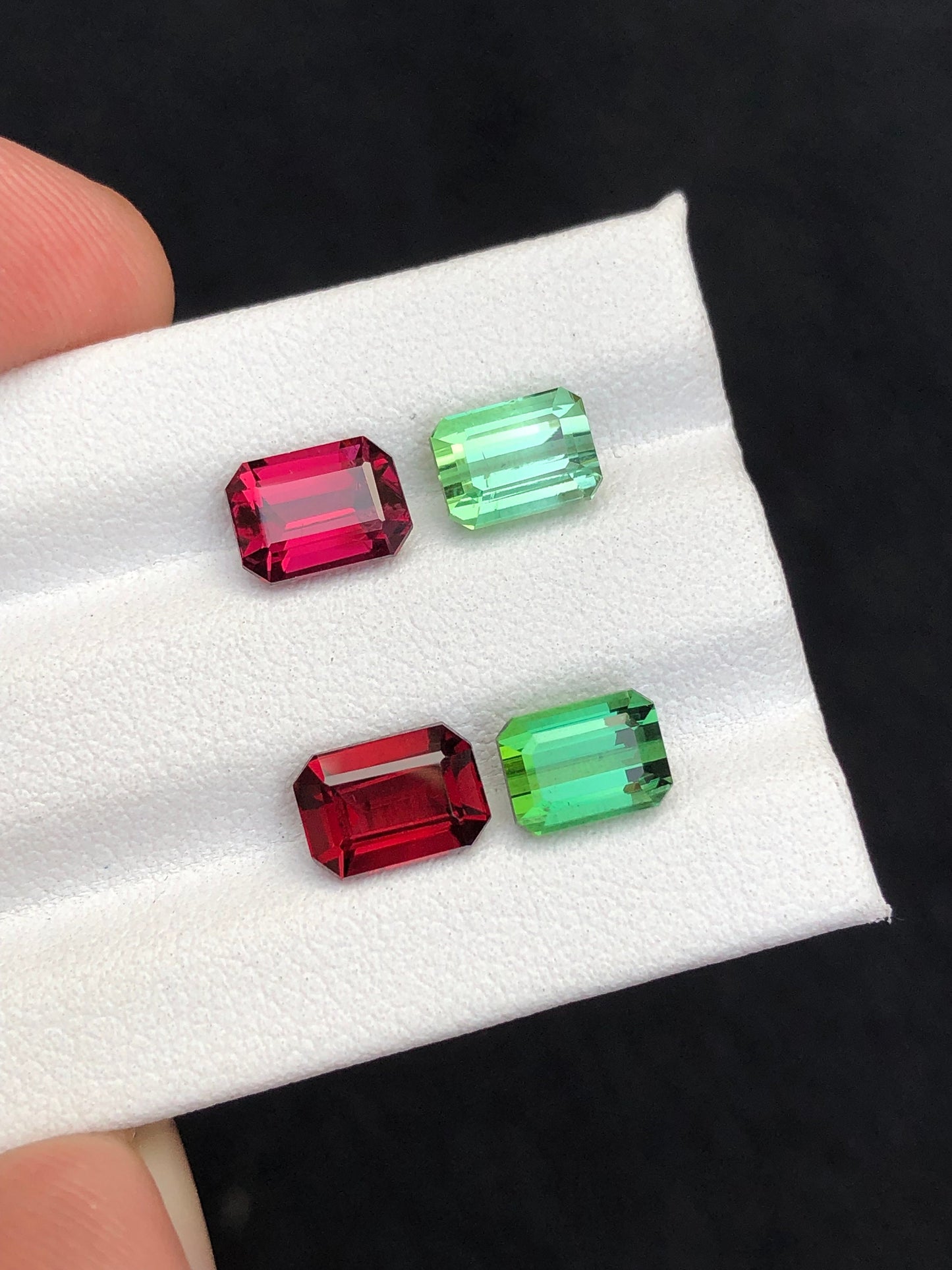 Green tourmaline and rhodolite garnet pair available natural 6.50 carats perfect for earrings