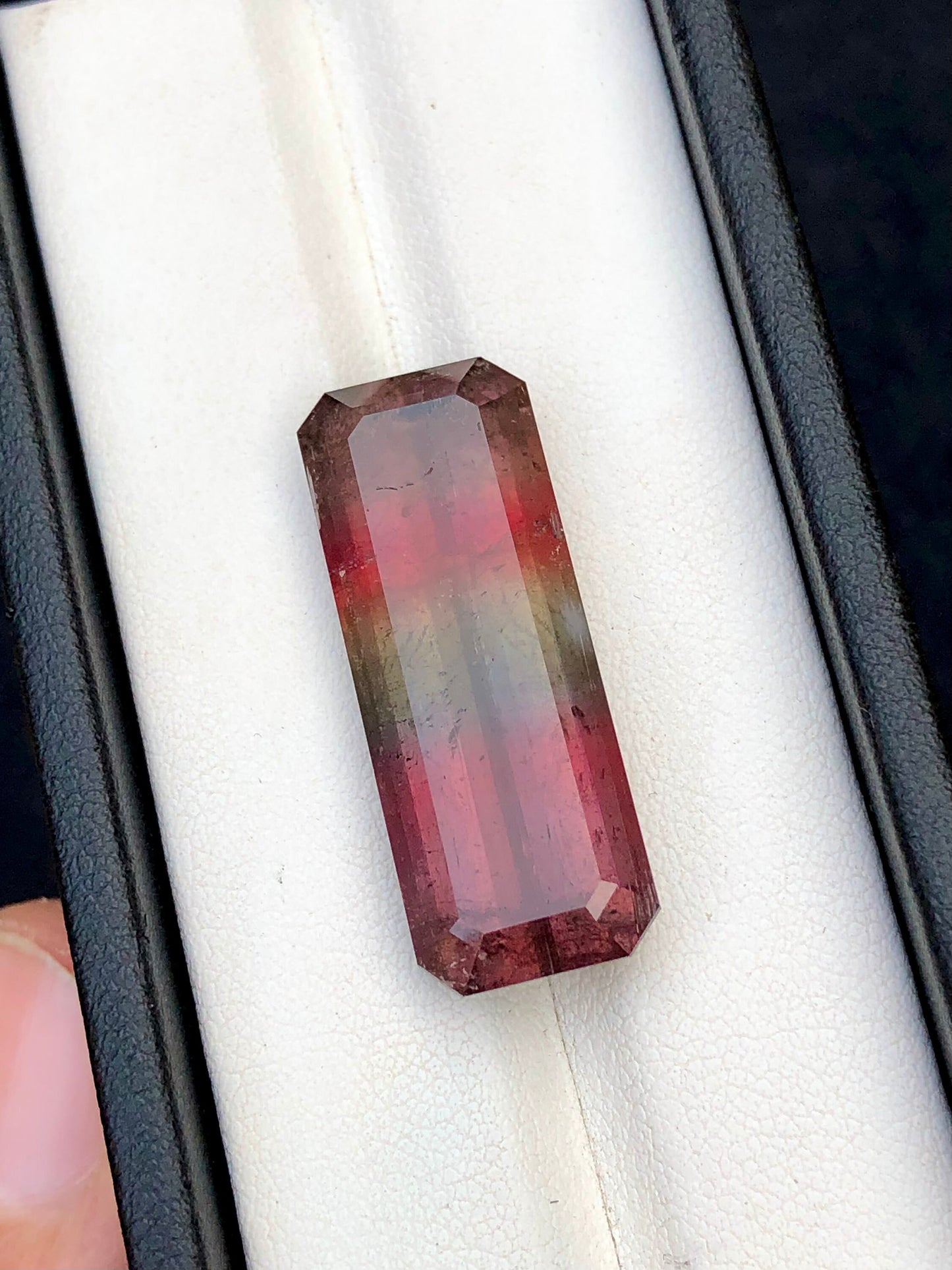 Rainbow tourmaline 28 carat natural loose gemstone emerald cut,jewellery, necklace, pendant, gift for her