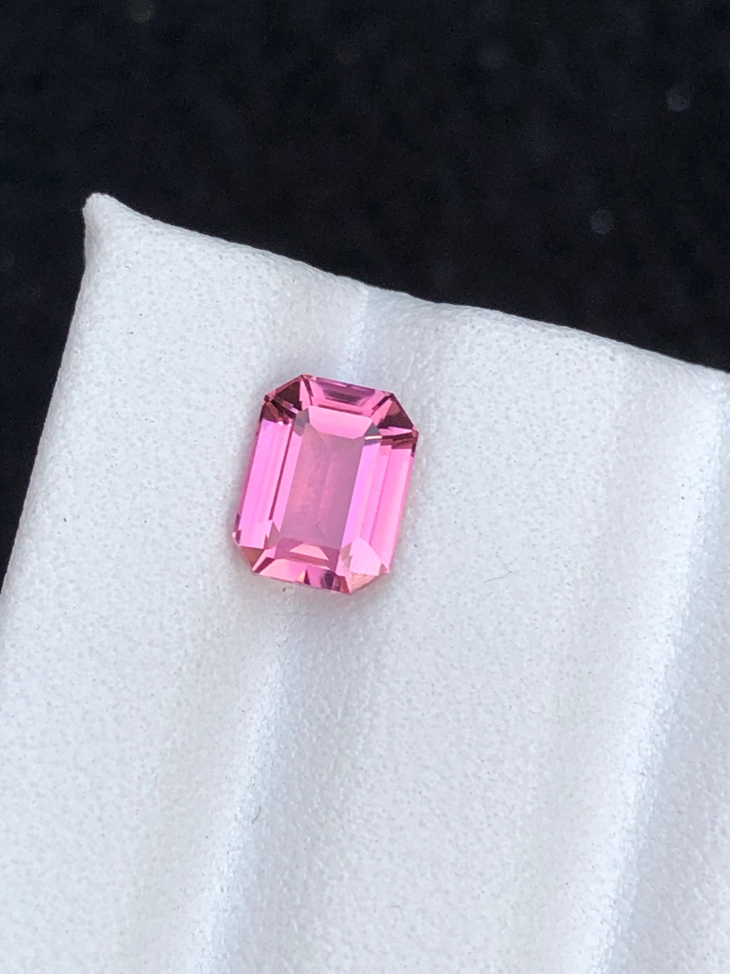 Pink tourmaline loop clean natural 1.25 carat from Afghanistan kunar mines emerald cut,loose gemstone pink ring,earrings