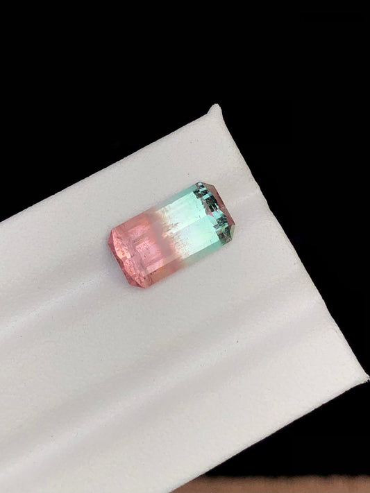 Bi colour tourmaline 3.60 carat origin Afghanistan,jewellery,ring, pendant, earrings gift for father