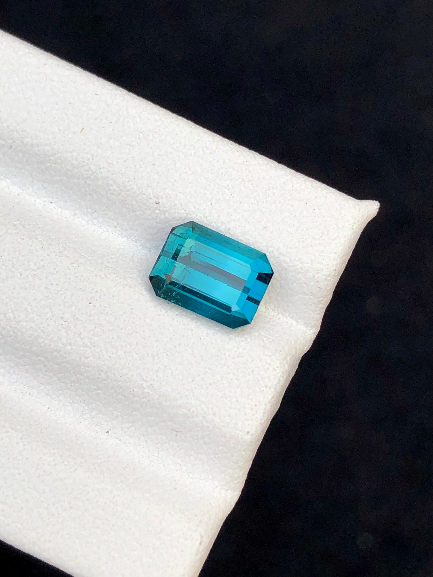 Blue tourmaline 1.85 carat natural origin Afghanistan best colour emerald cut ,gift father,tourmaline necklace, ring