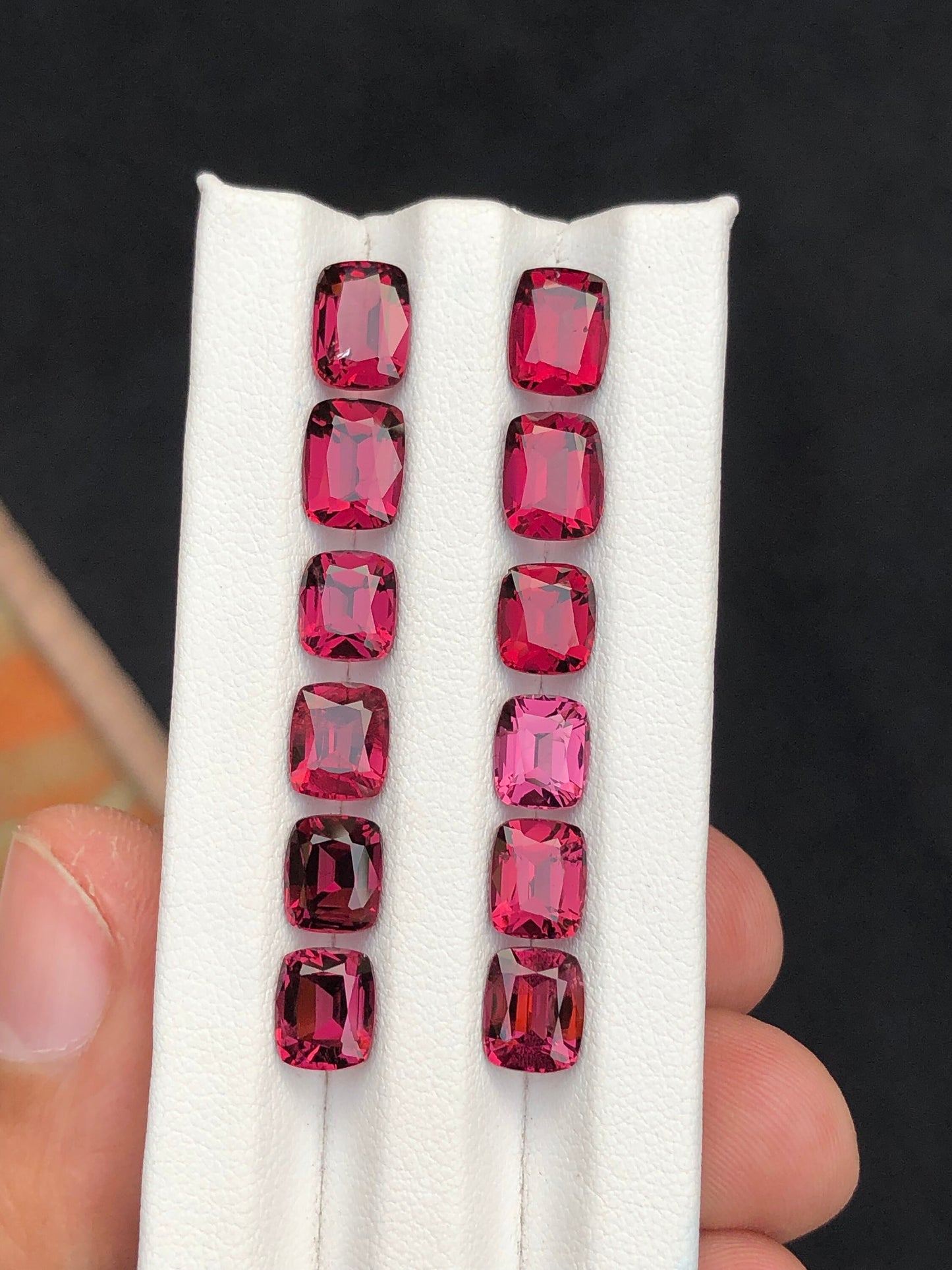 Rhodolite garnet pairs natural 23.70 carats perfect for earrings