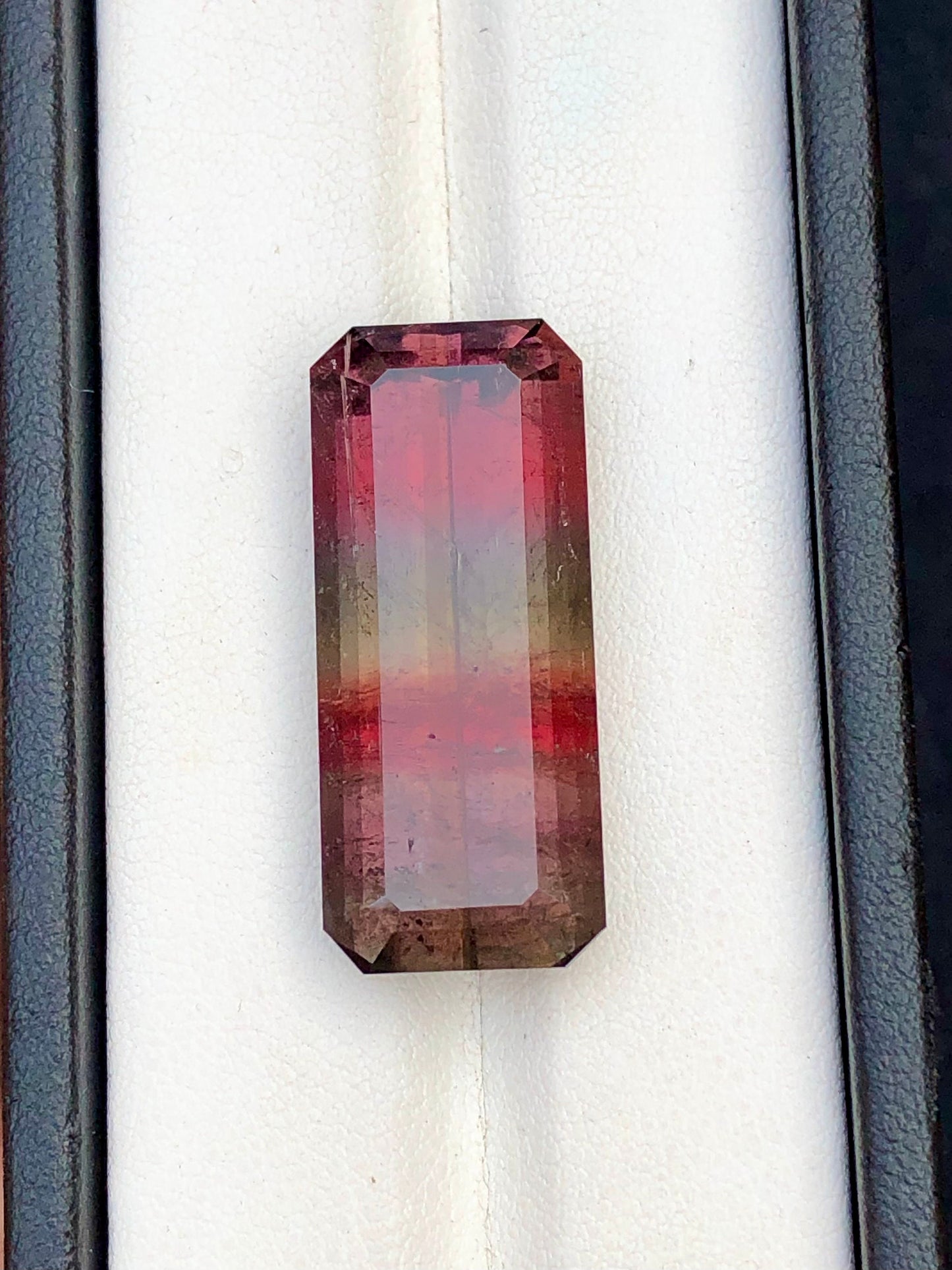 Rainbow tourmaline 31 carat natural emerald cut loose gemstone, jewellery, earrings, necklace, pendant