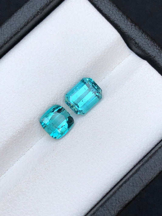 Blue tourmalines natural 2.30 carats origin Afghanistan