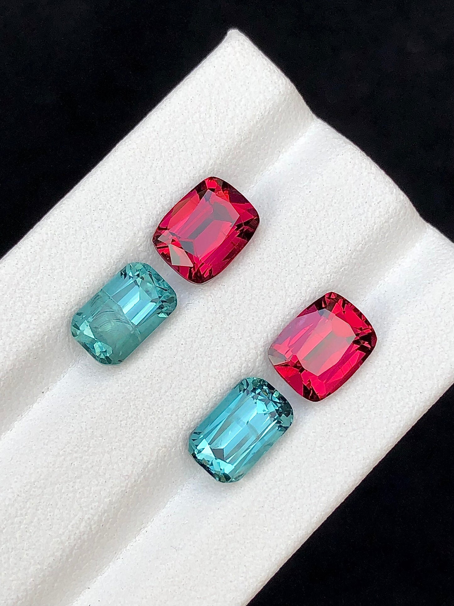 Blue tourmaline and garnet pairs 8.50 carats natural perfect for earrings