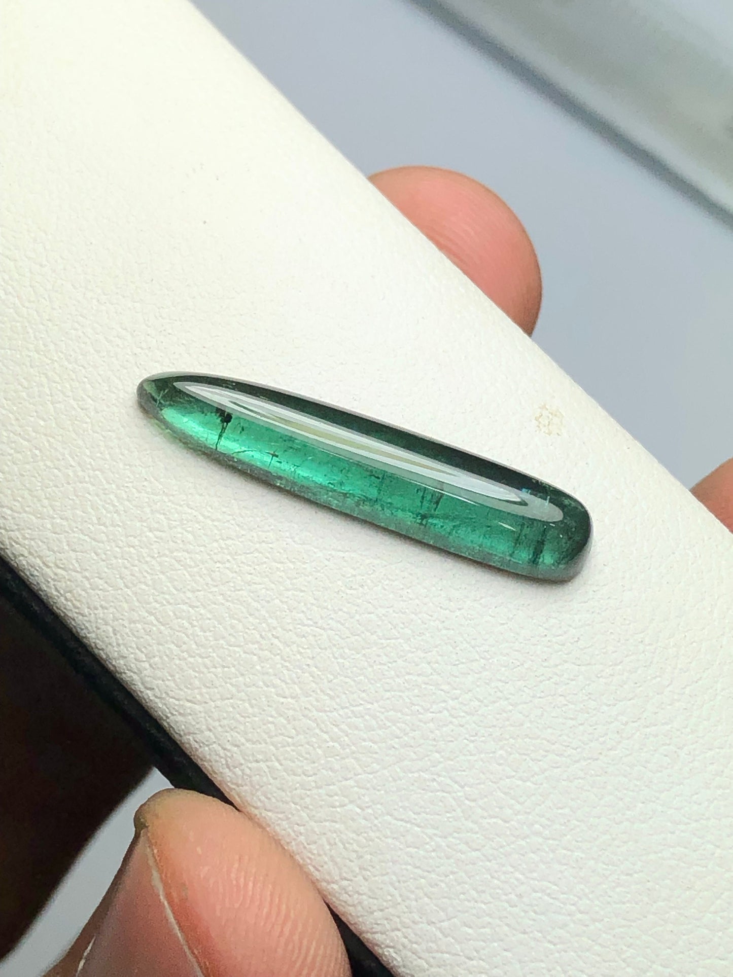 Green tourmaline cabochon 5 carat origin Afghanistan