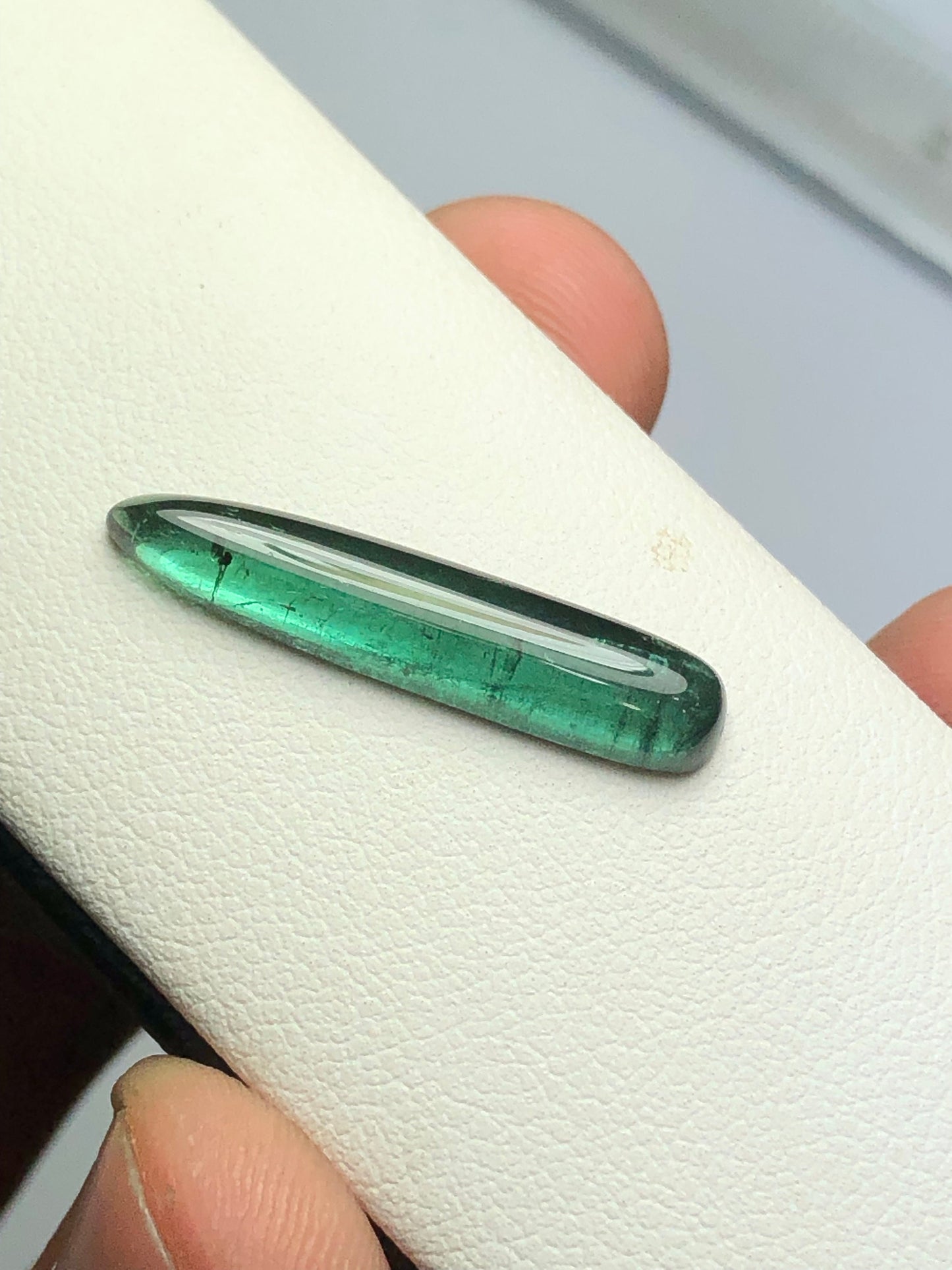 Green tourmaline cabochon 5 carat origin Afghanistan