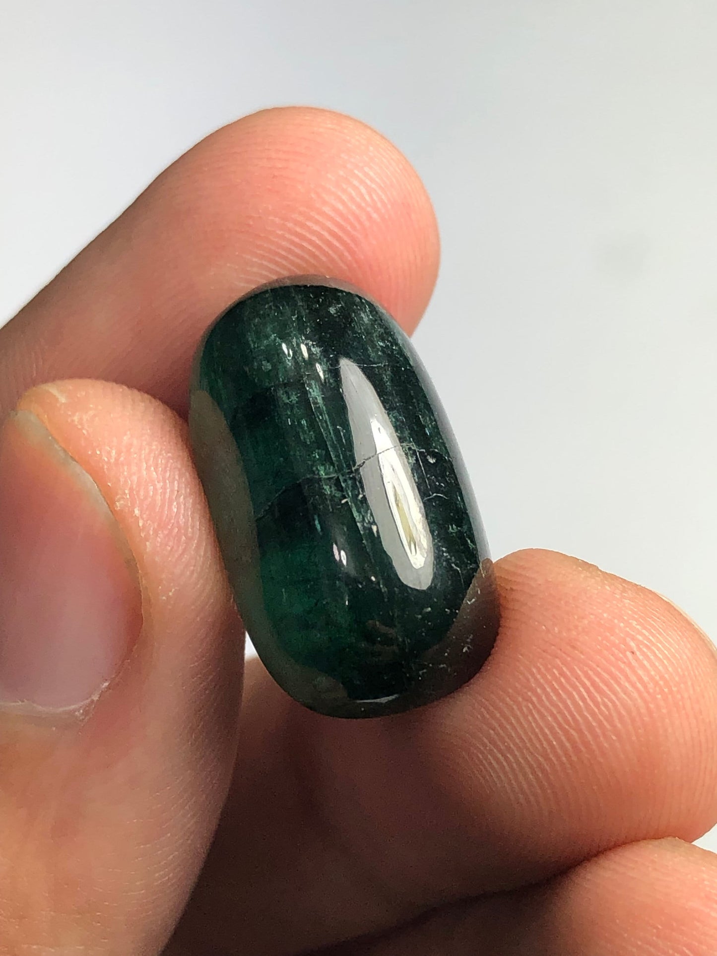 Dark green tourmaline cabochon 24 carat natural origin Afghanistan