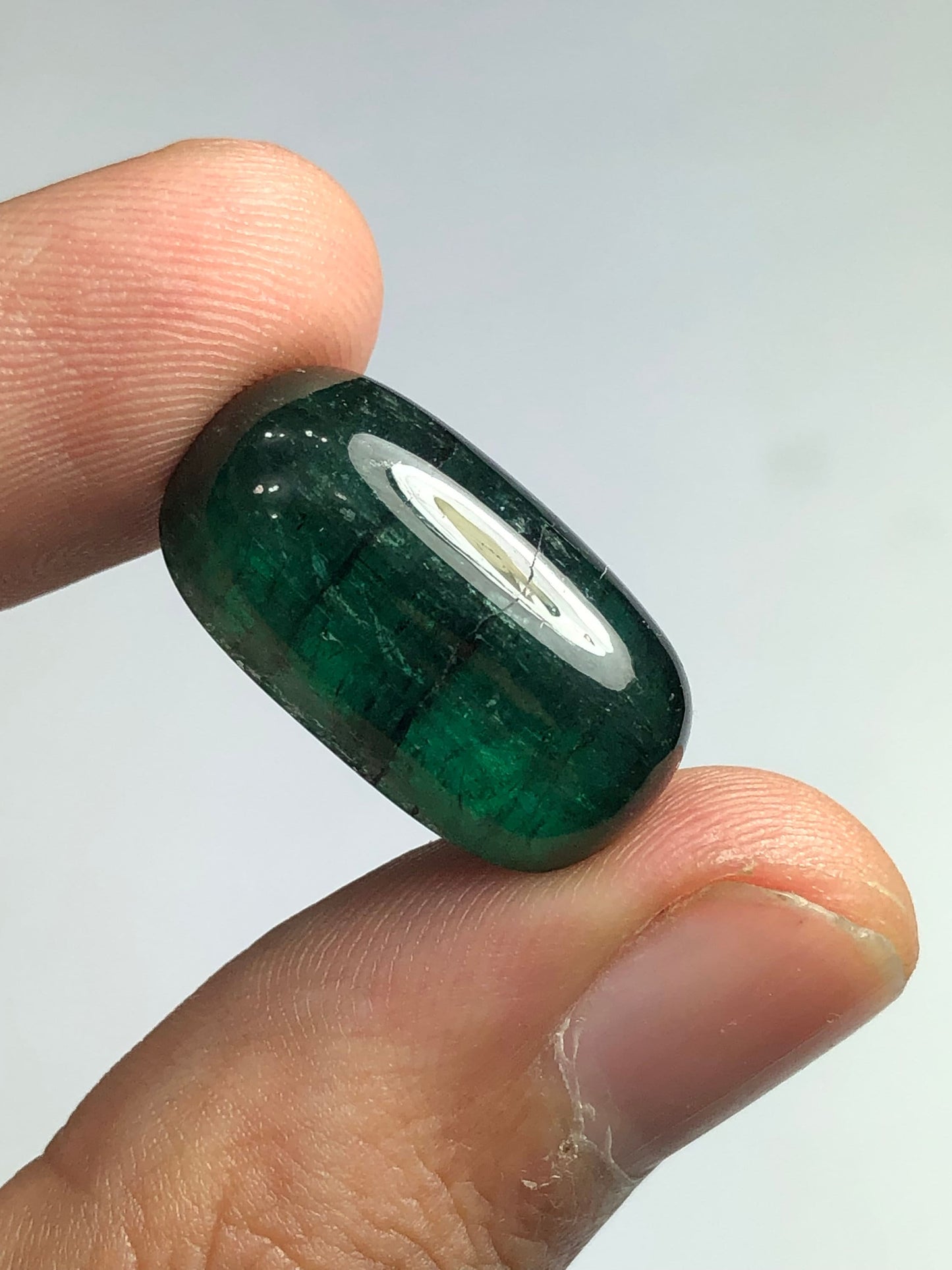 Dark green tourmaline cabochon 24 carat natural origin Afghanistan