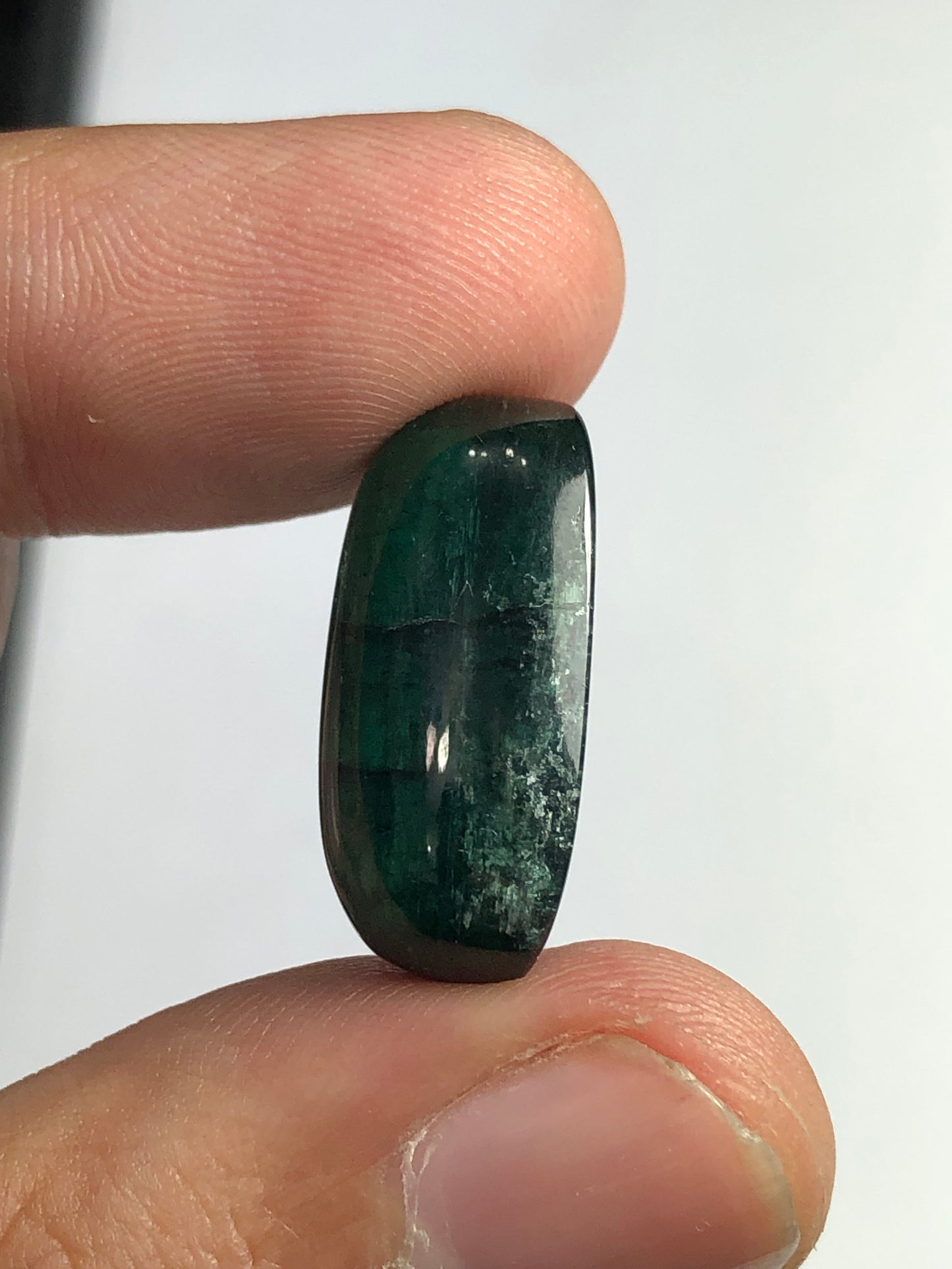 Dark green tourmaline cabochon 24 carat natural origin Afghanistan