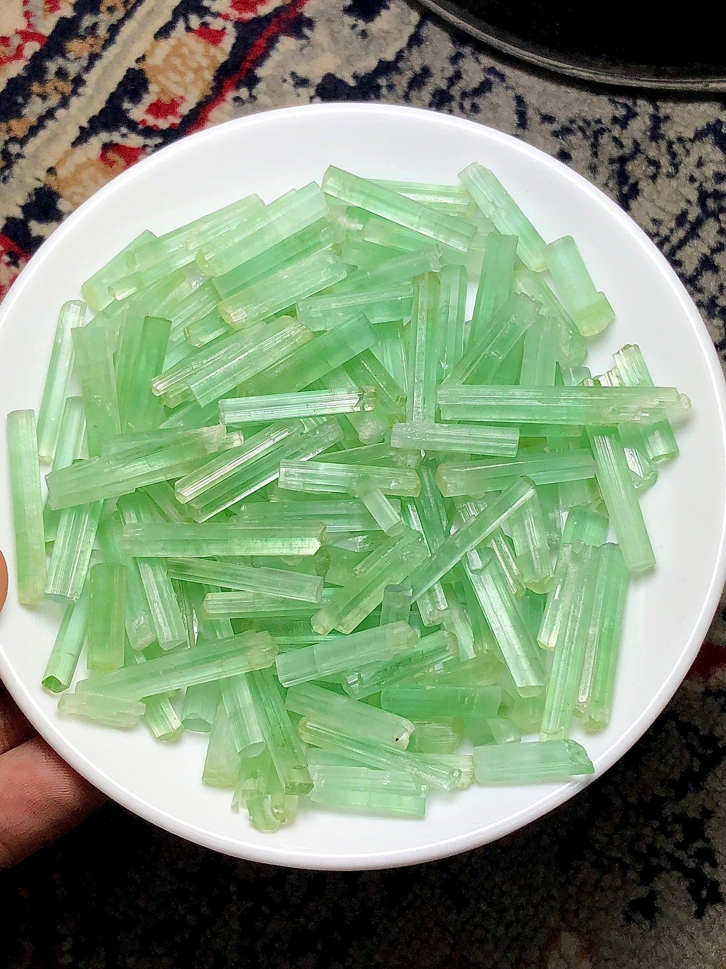 643 carats or 128 grams mint green tourmaline crystals from Afghanistan good sizes