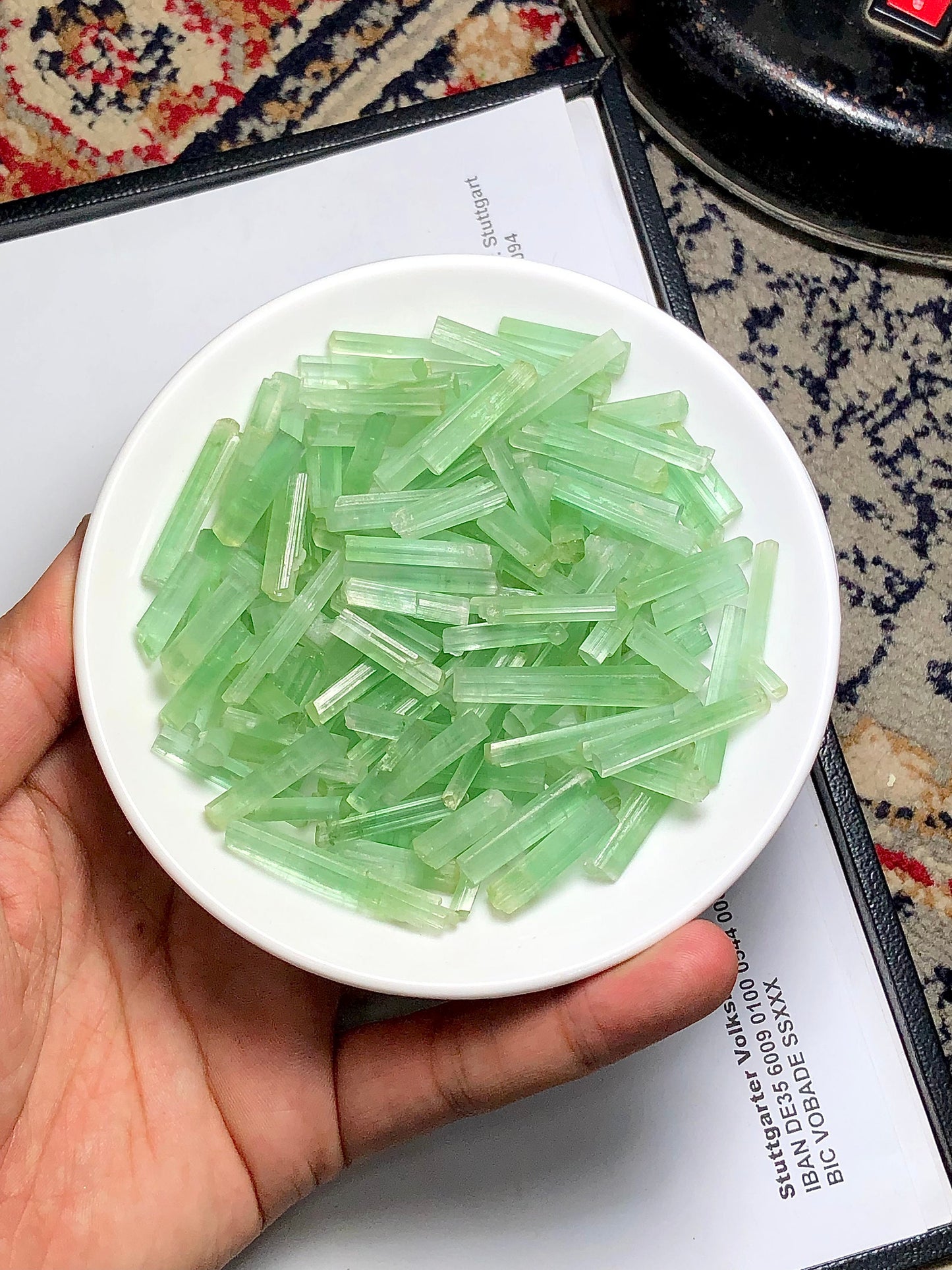 643 carats or 128 grams mint green tourmaline crystals from Afghanistan good sizes