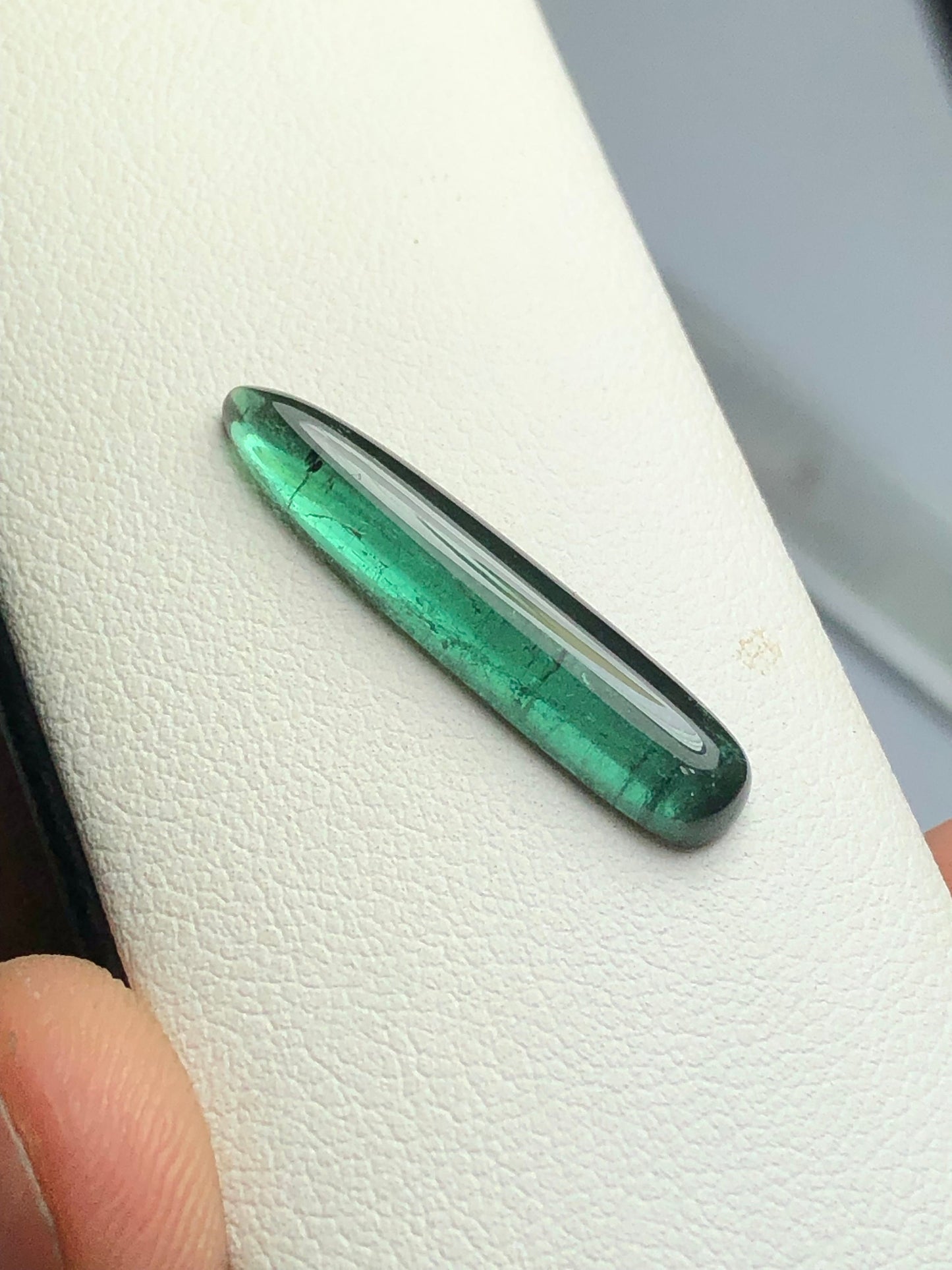 Green tourmaline cabochon 5 carat origin Afghanistan