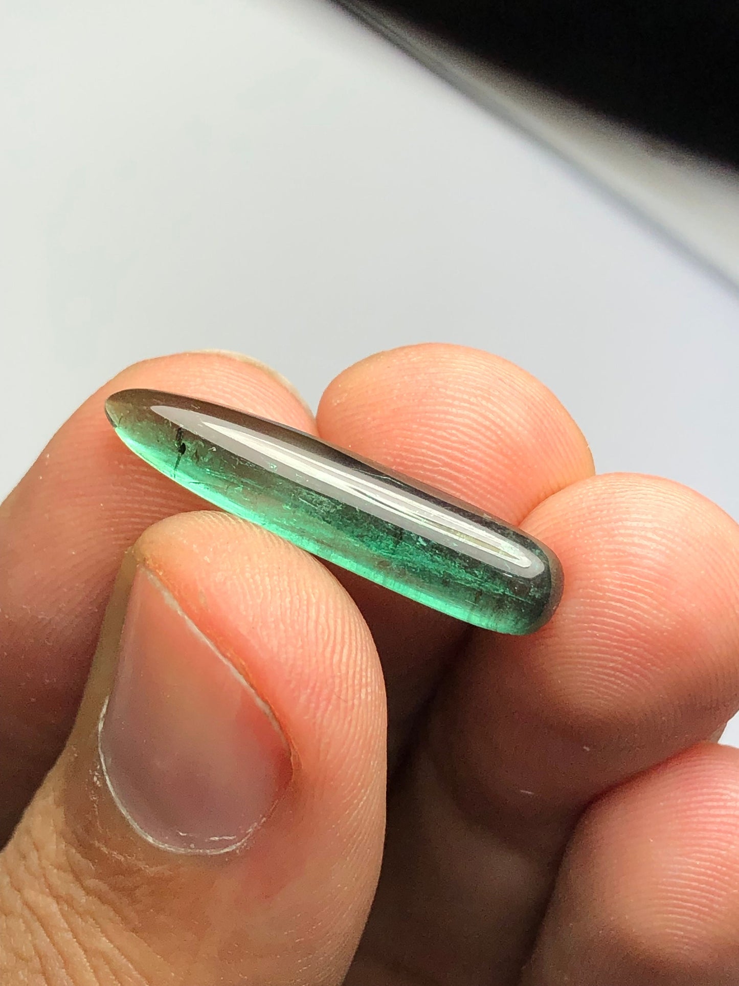 Green tourmaline cabochon 5 carat origin Afghanistan