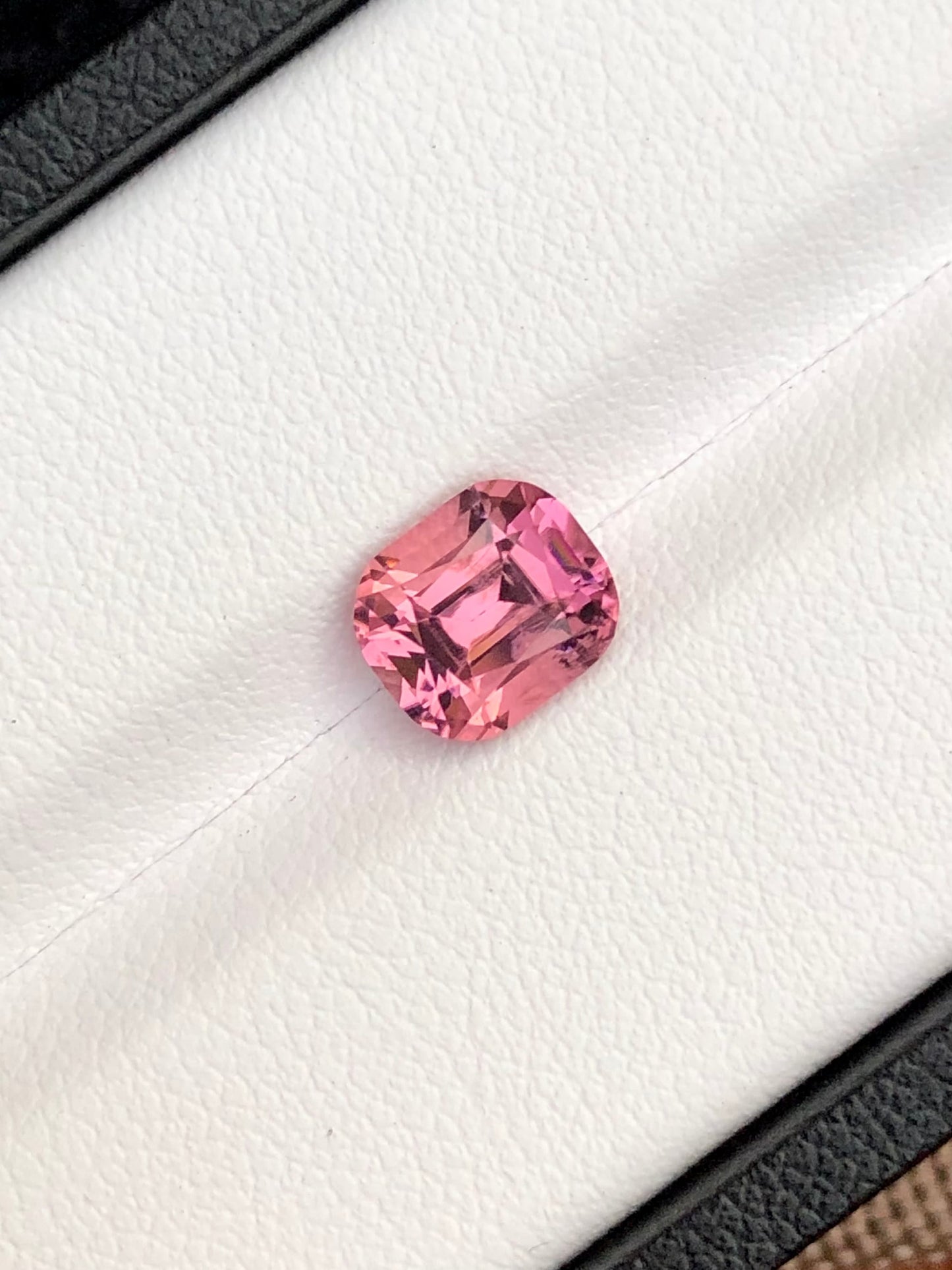 Pink tourmaline 1.85 carat cushion cut natural origin Afghanistan