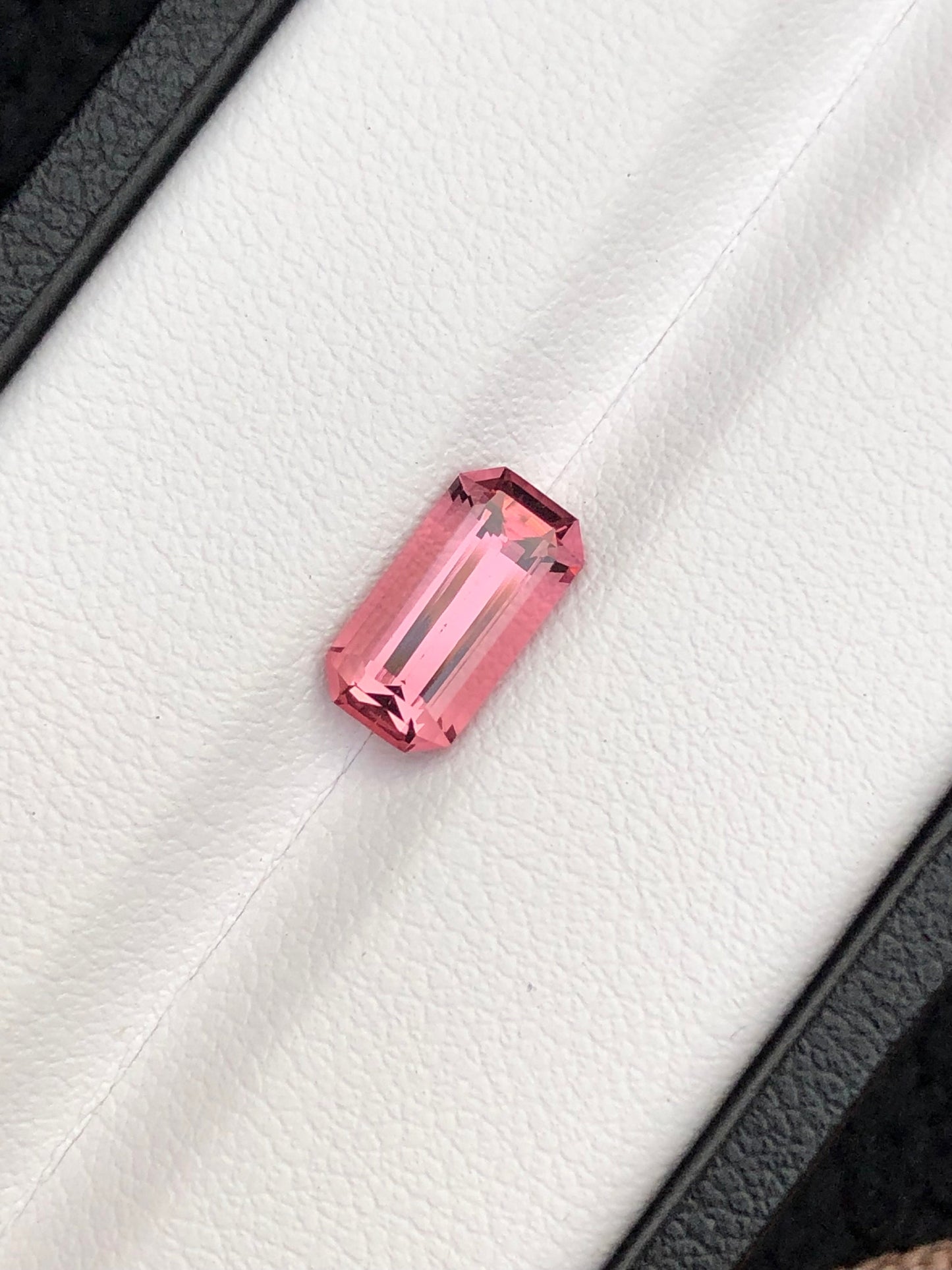 Pink tourmaline emerald cut 1.90 carat clean stone natural origin Afghanistan