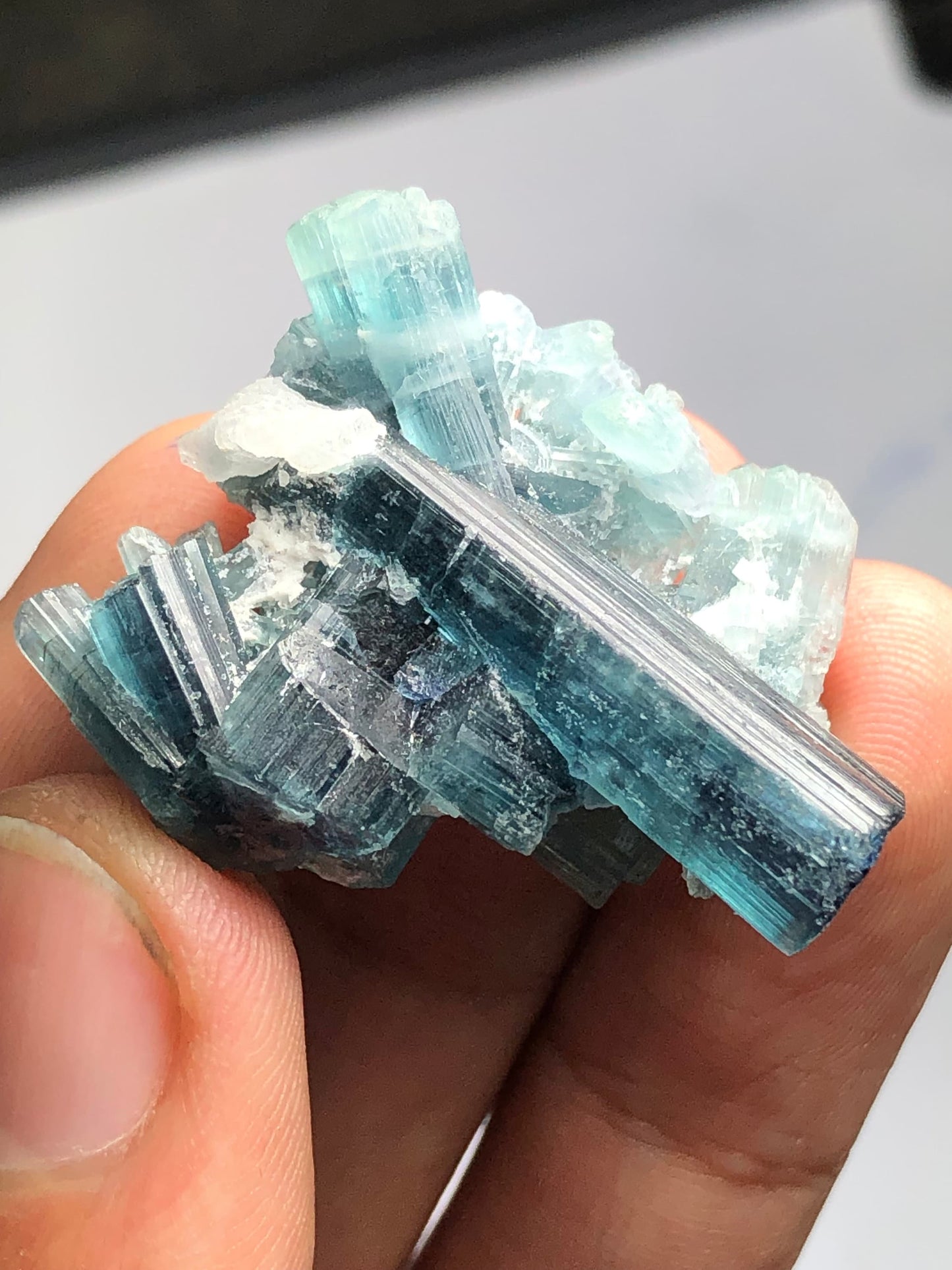 54 carat natural indicolite tourmaline bunch origin Afghanistan