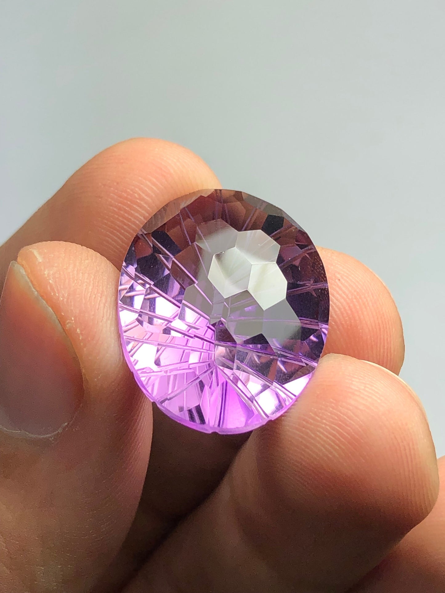 Natural amethyst 24.50 carat oval shape fancy cut