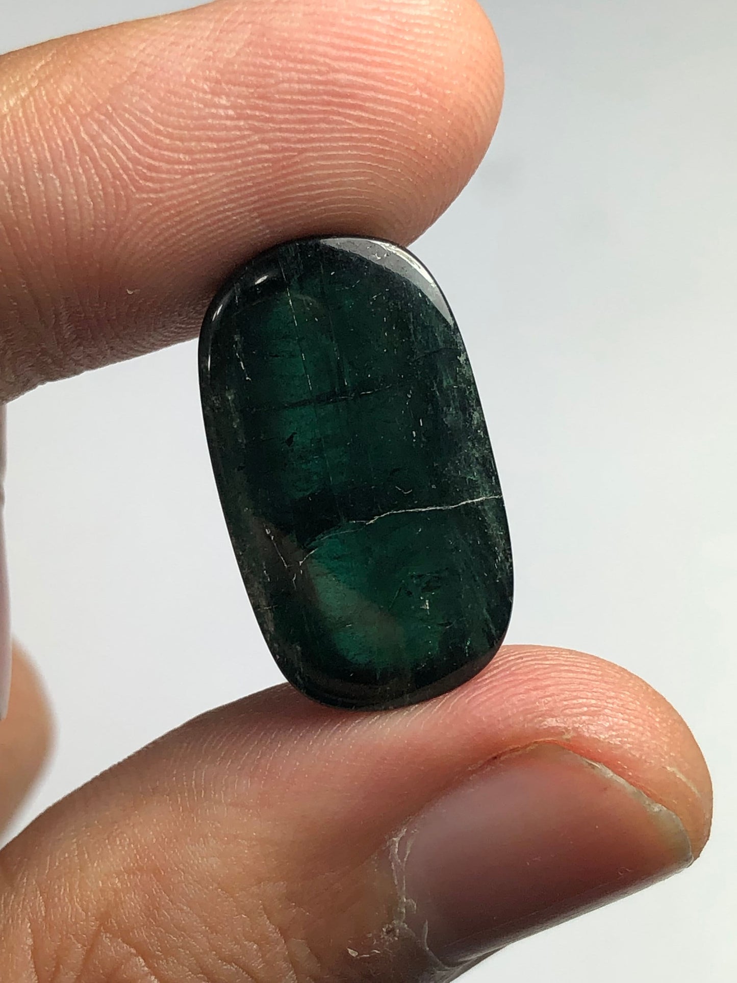 Dark green tourmaline cabochon 24 carat natural origin Afghanistan