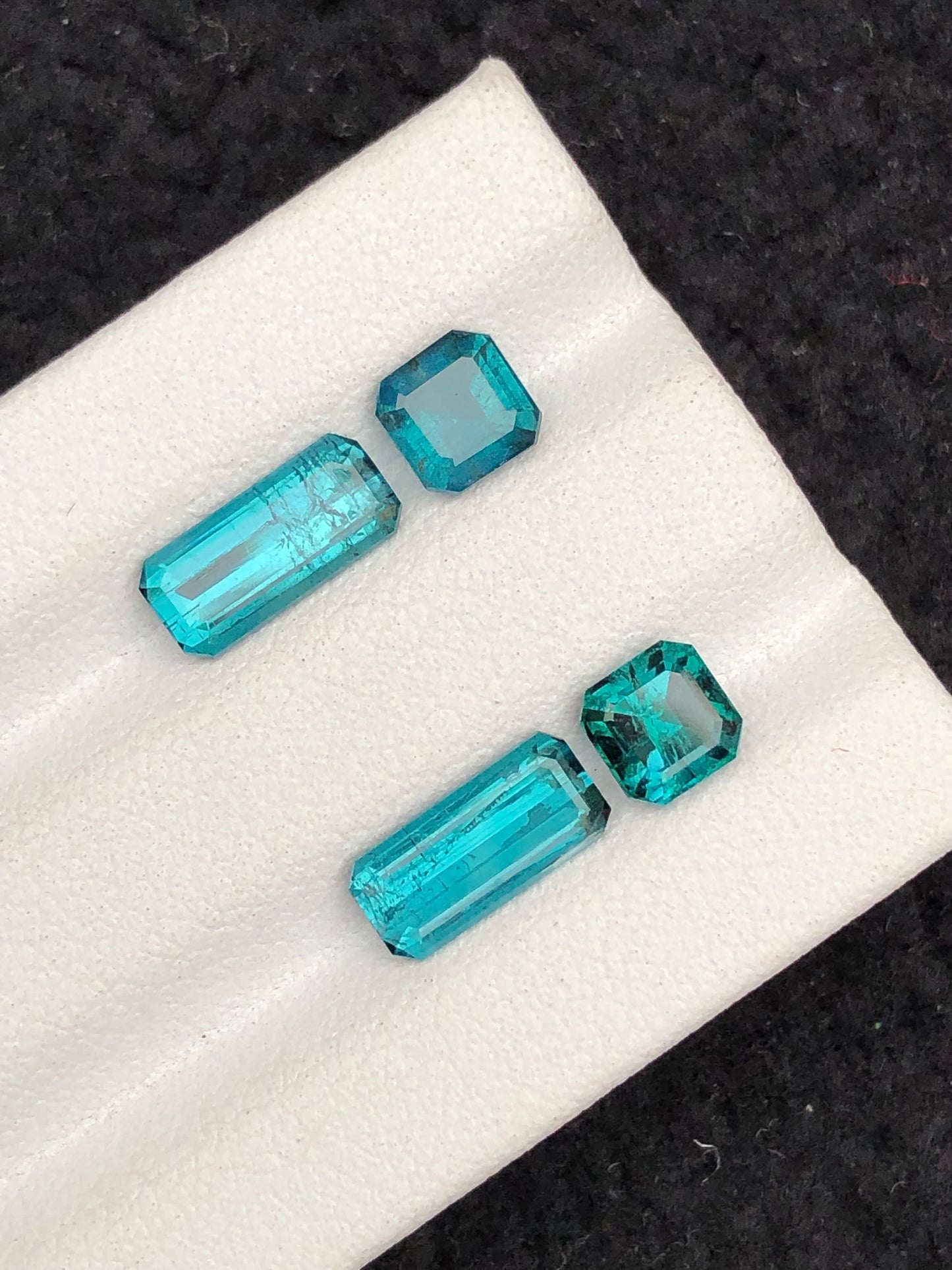 Blue tourmaline pairs 3.80 carats natural origin Afghanistan inclusion inside looks beautiful