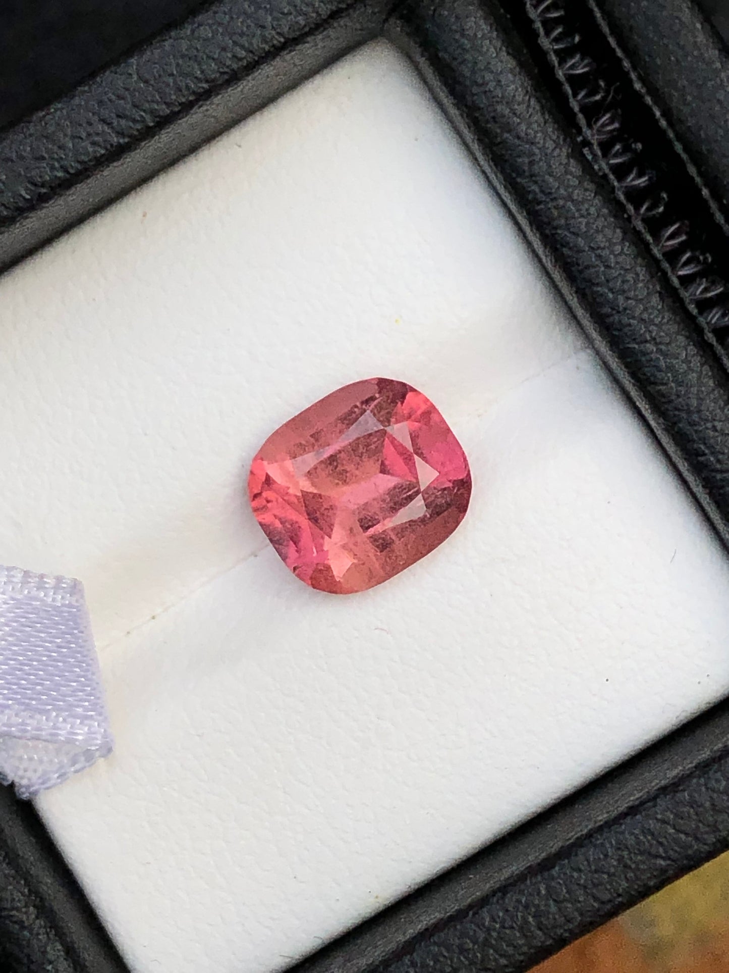 Pink tourmaline cushion cut 2.80 carat natural