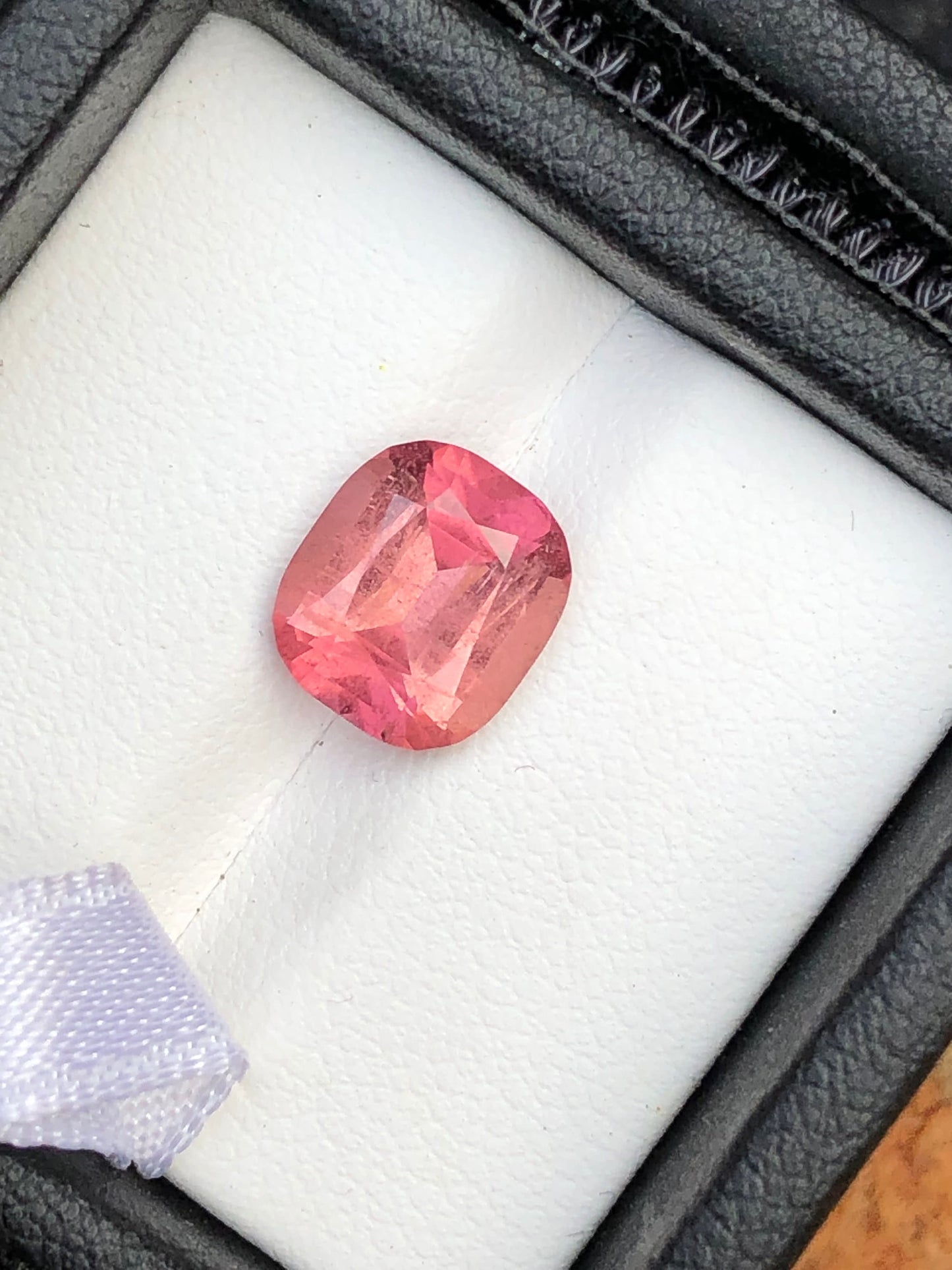 Pink tourmaline cushion cut 2.80 carat natural