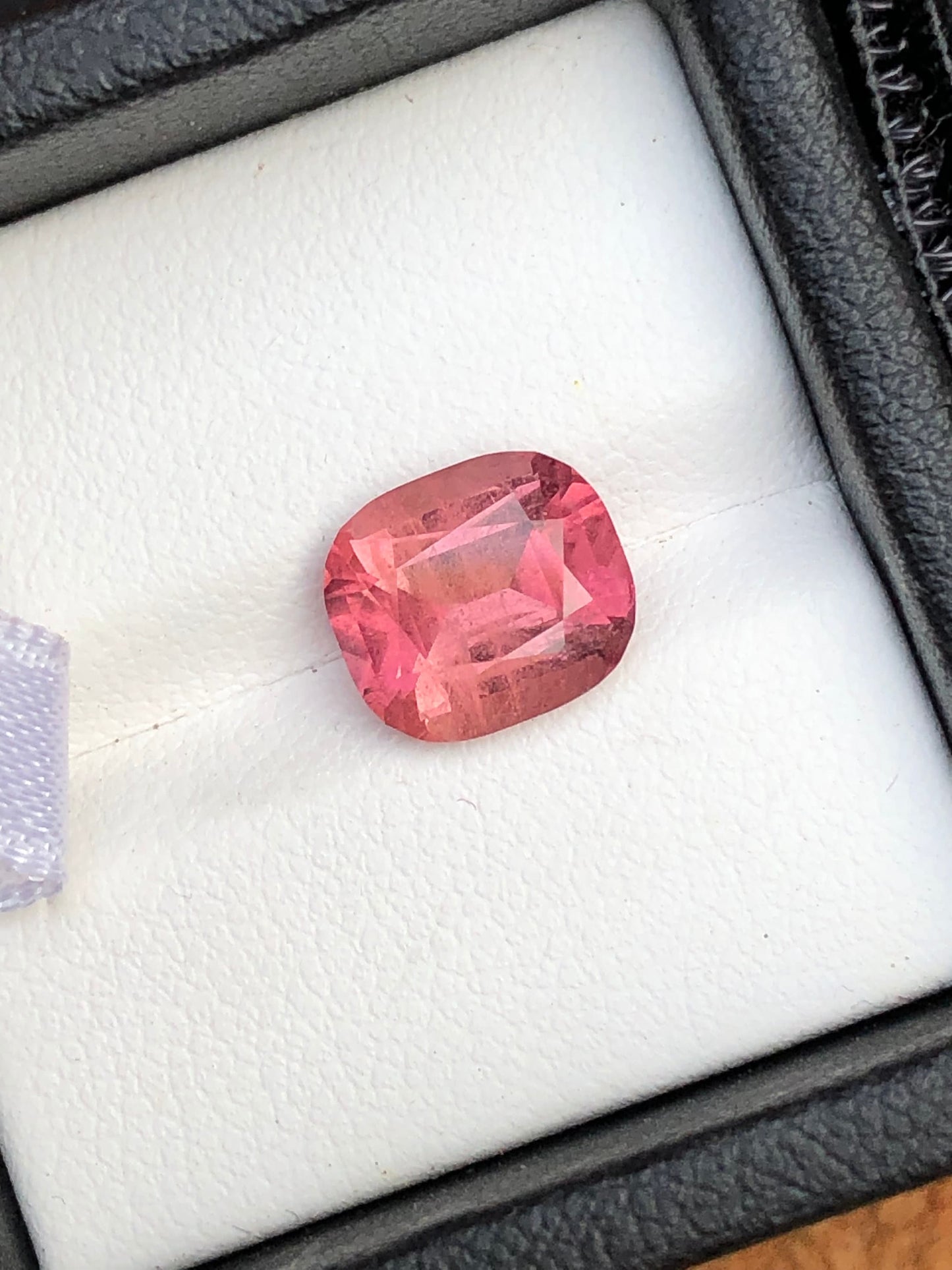 Pink tourmaline cushion cut 2.80 carat natural