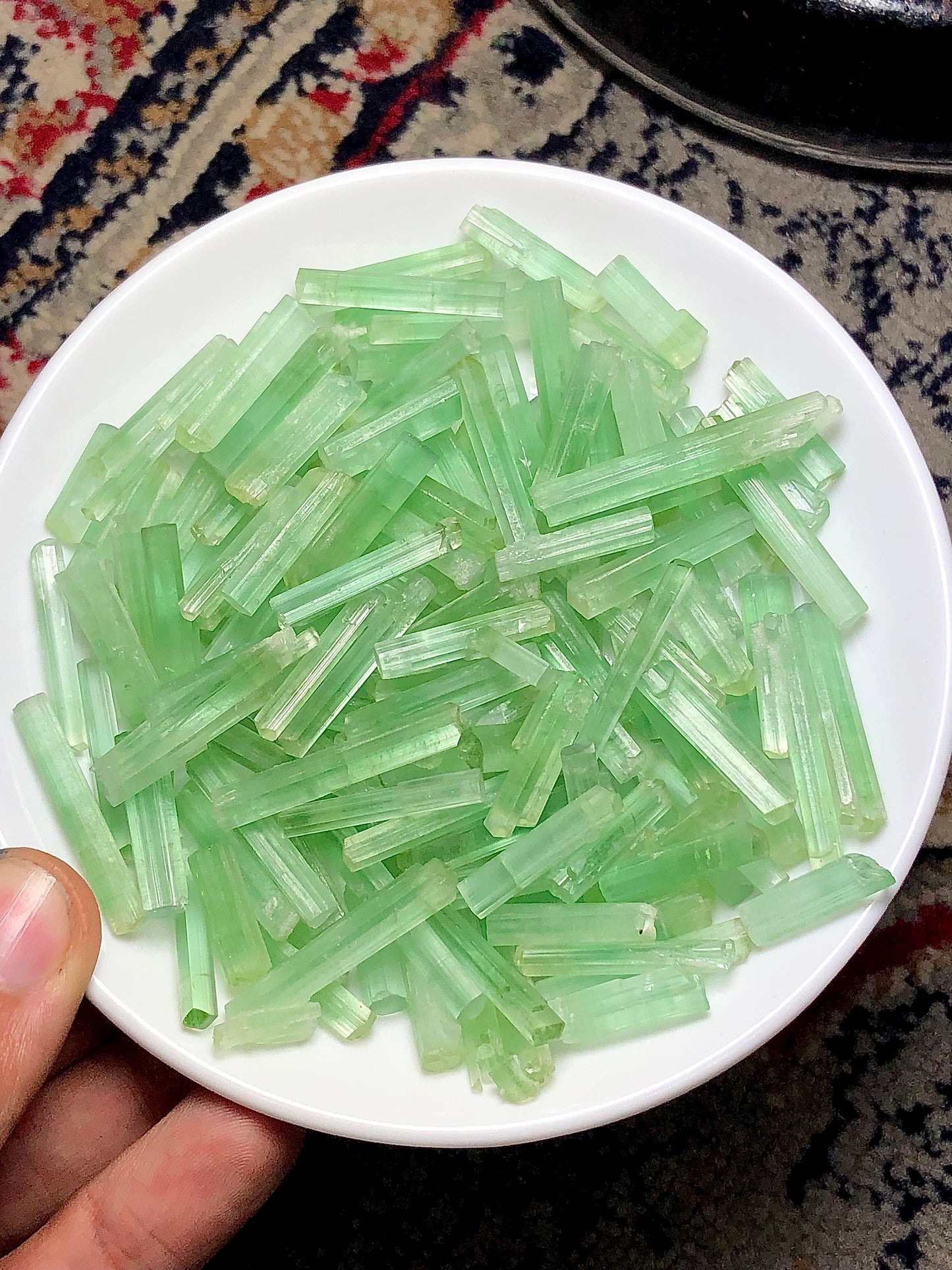 643 carats or 128 grams mint green tourmaline crystals from Afghanistan good sizes