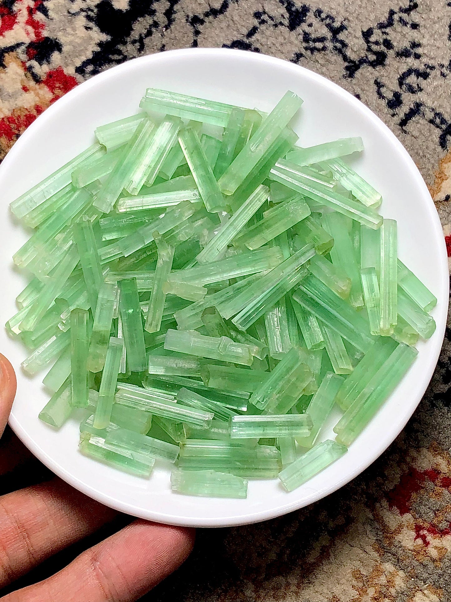 643 carats or 128 grams mint green tourmaline crystals from Afghanistan good sizes