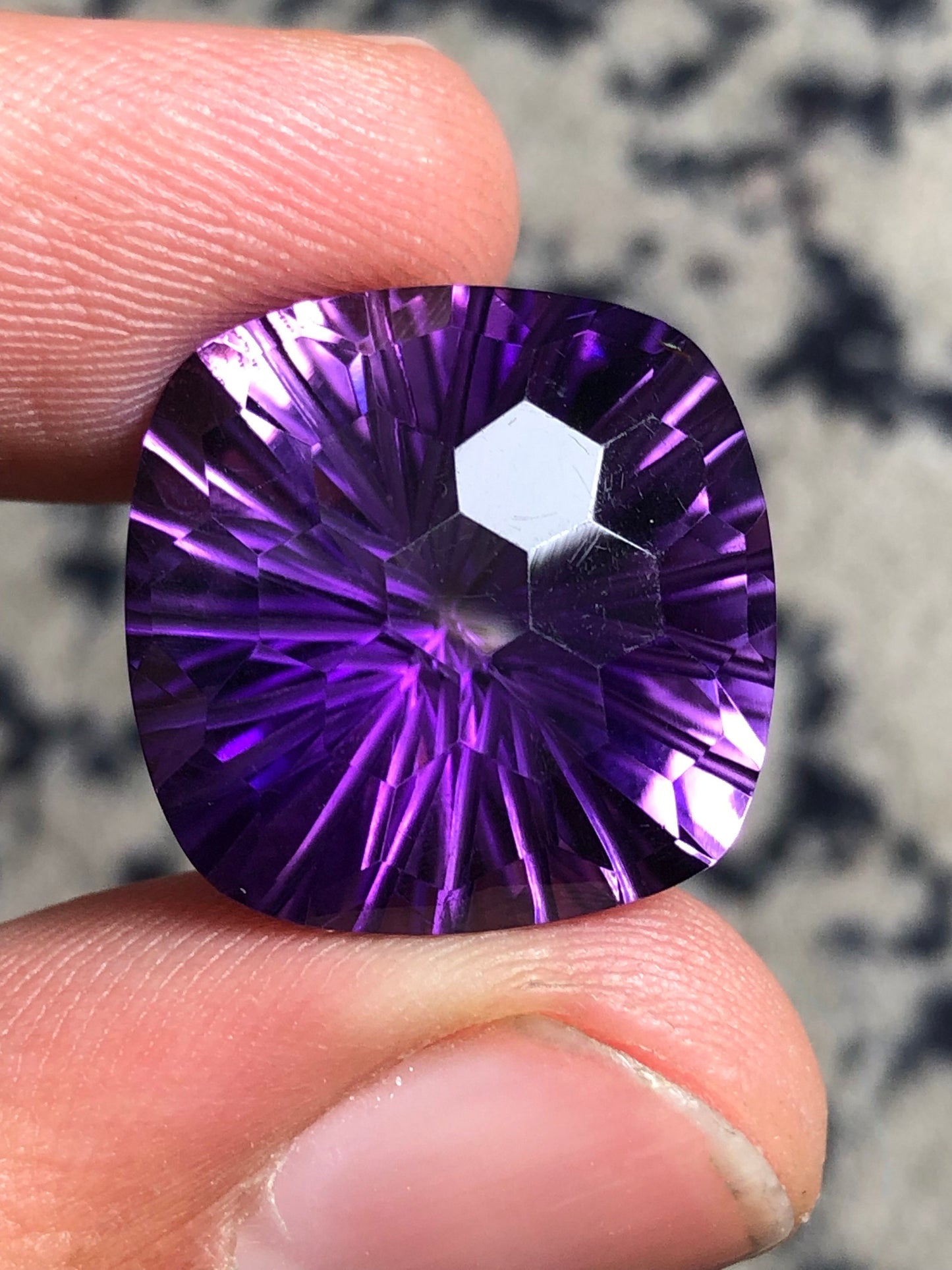 Purple amethyst fancy cut 20.40 carat