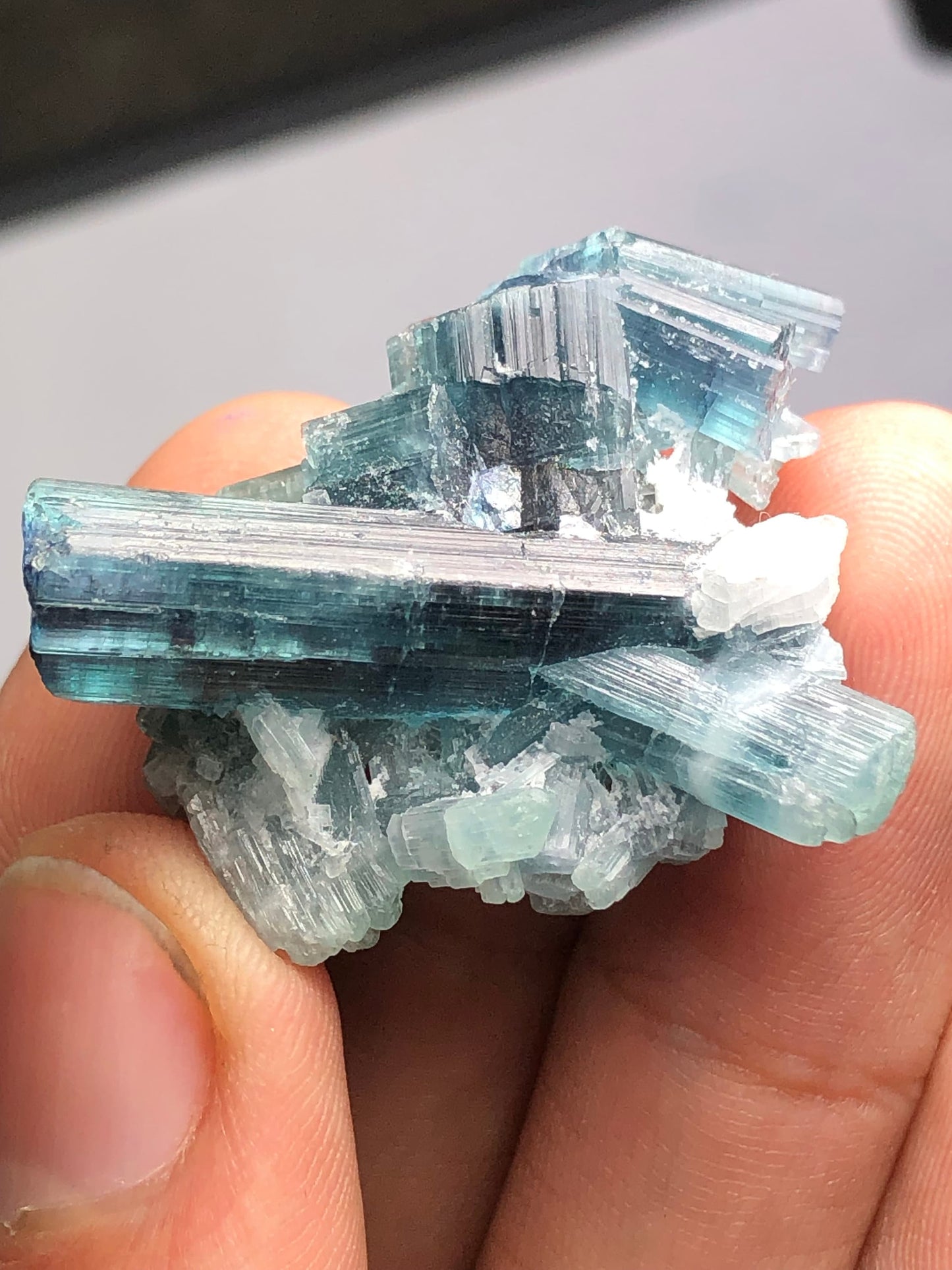 54 carat natural indicolite tourmaline bunch origin Afghanistan